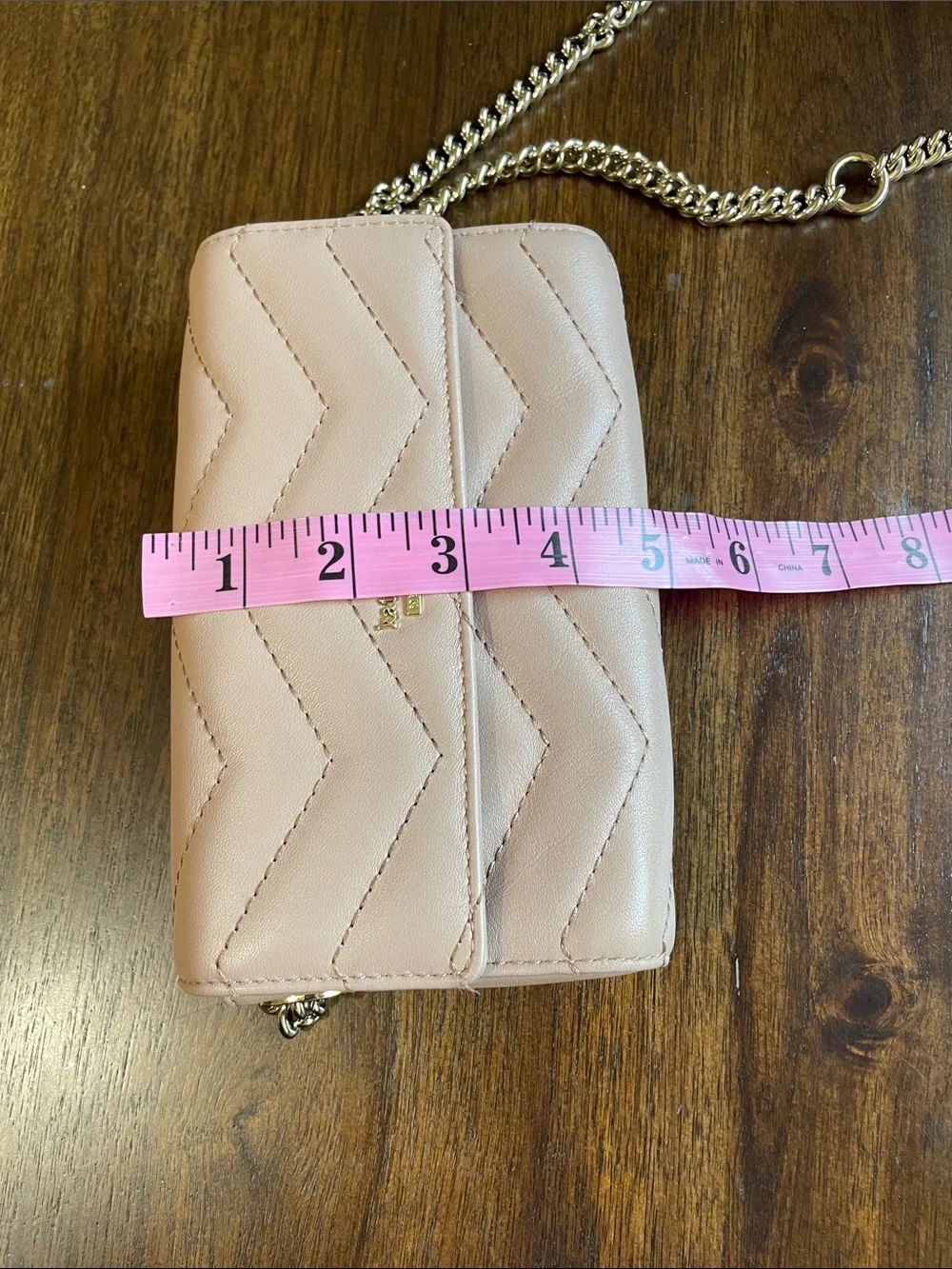 kate spade Blush Tan Quilted Chevron Chain Crossbody
